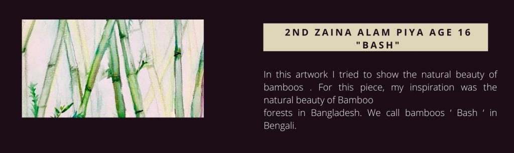 Zaina Alma Piya 2nd Place Kid's Division 2022 Bamboo Arts Contest sponsored by the American Bamboo Society