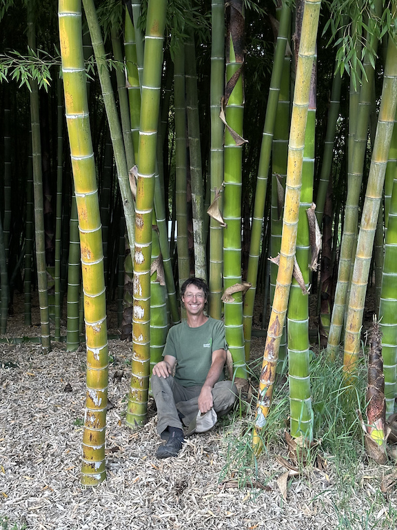 Dain Sansome photo sitting in front of his Moso Grove